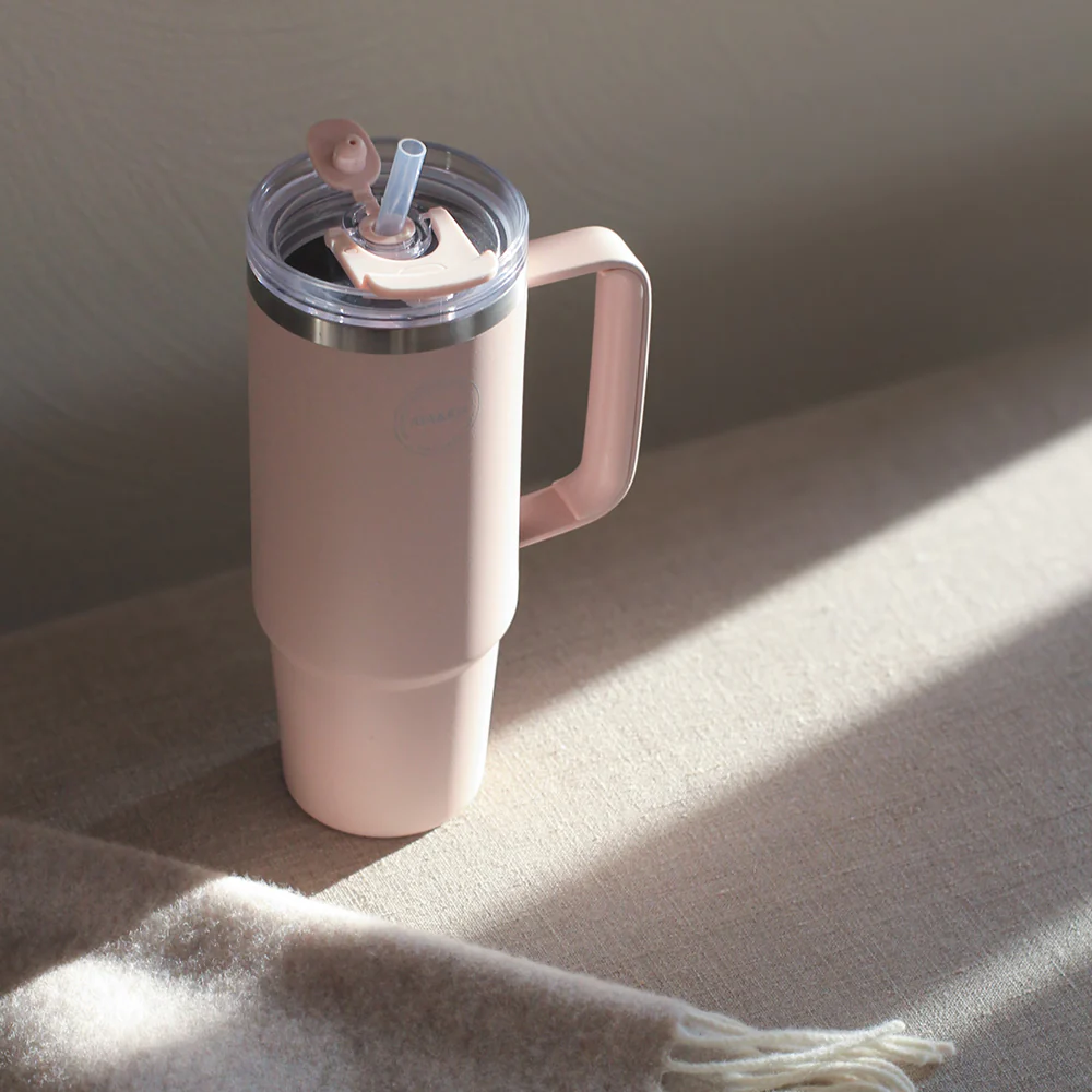 AYA&IDA Thermo Cup with Straw - Cream Beige (885ml) - Image 4