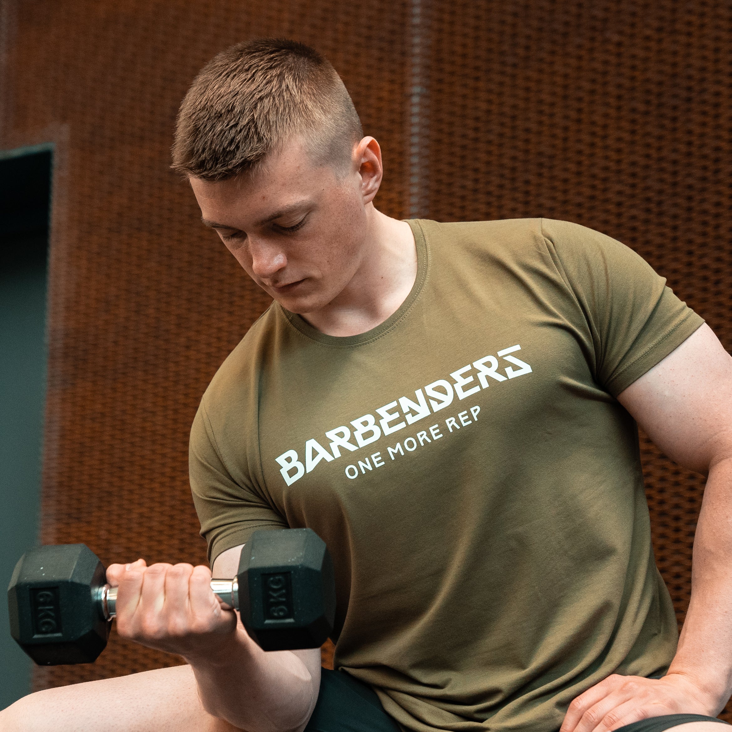 Barbenders Muscle Tee - Olive Green - Image 2