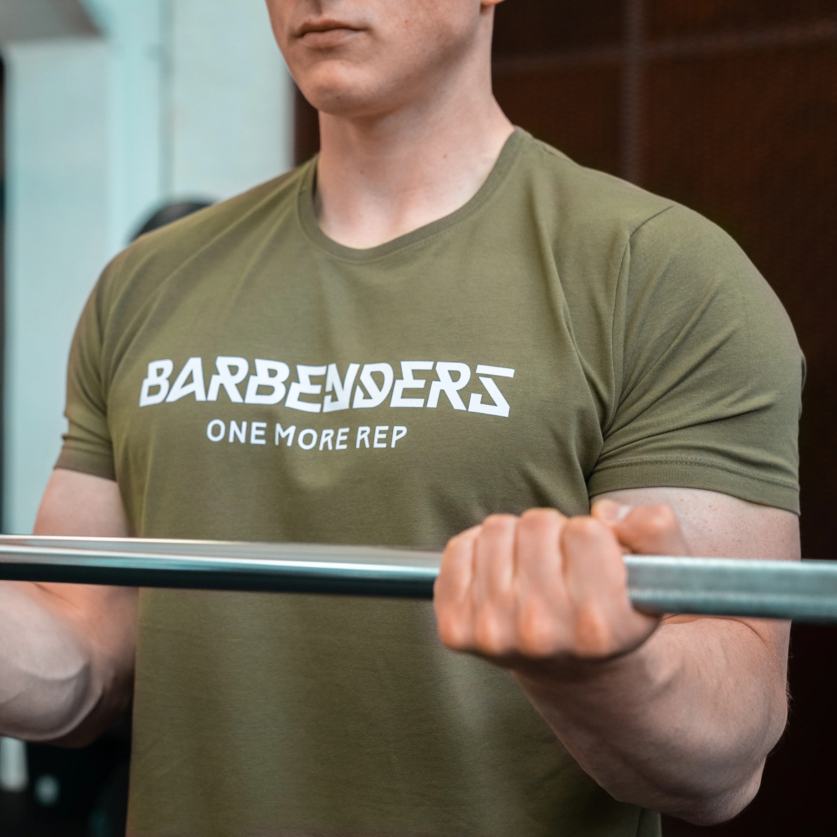 Barbenders Muscle Tee - Olive Green - Image 3