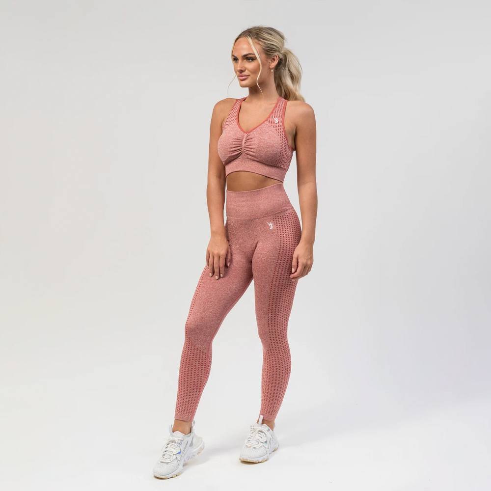 V3 Apparel Empower Seamless Scrunch Leggings – Pink Marl - Image 6