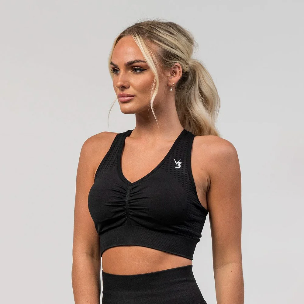 V3 Apparel Empower Seamless Scrunch Sports Bra – Black - Image 4