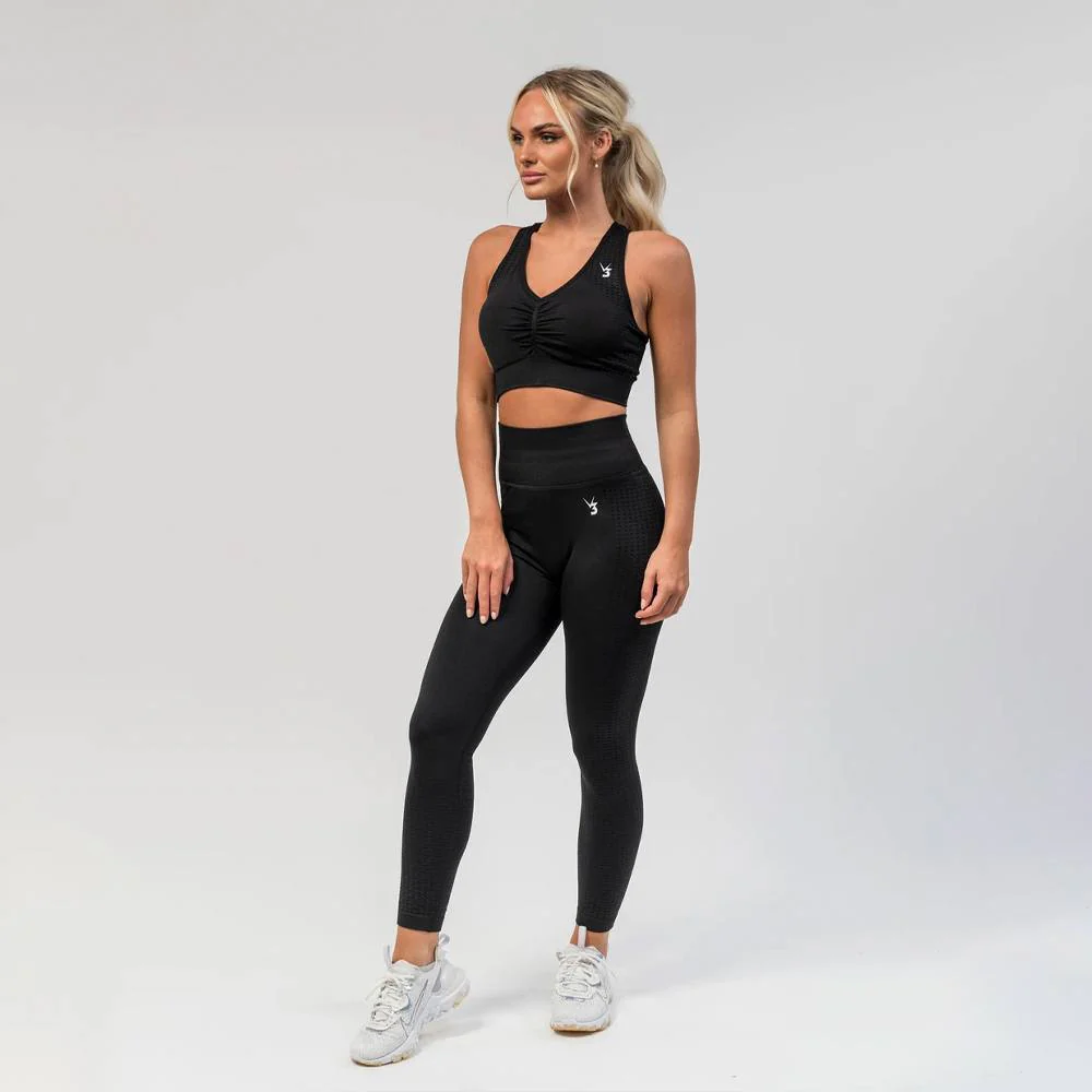 V3 Apparel Empower Seamless Scrunch Sports Bra – Black - Image 5