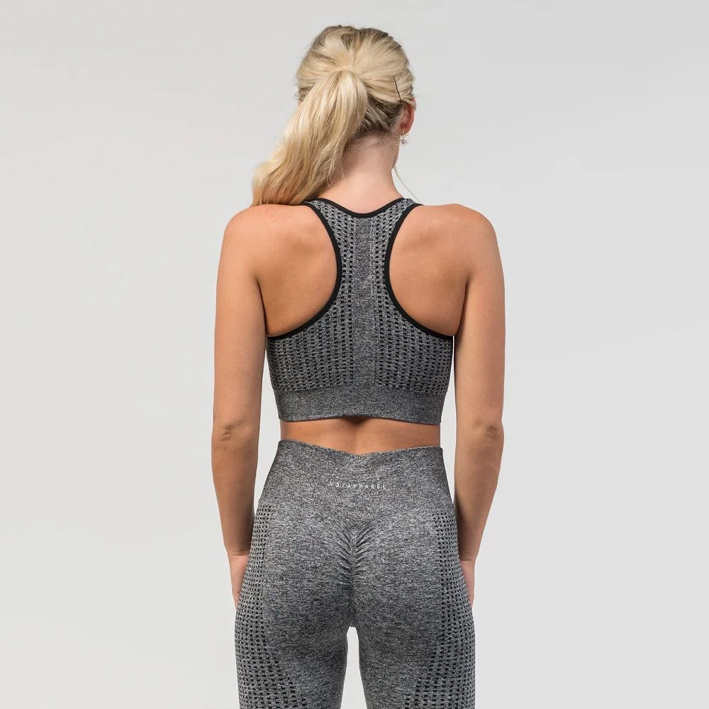 V3 Apparel Empower Seamless Scrunch Sports Bra – Dark Grey Marl - Image 2