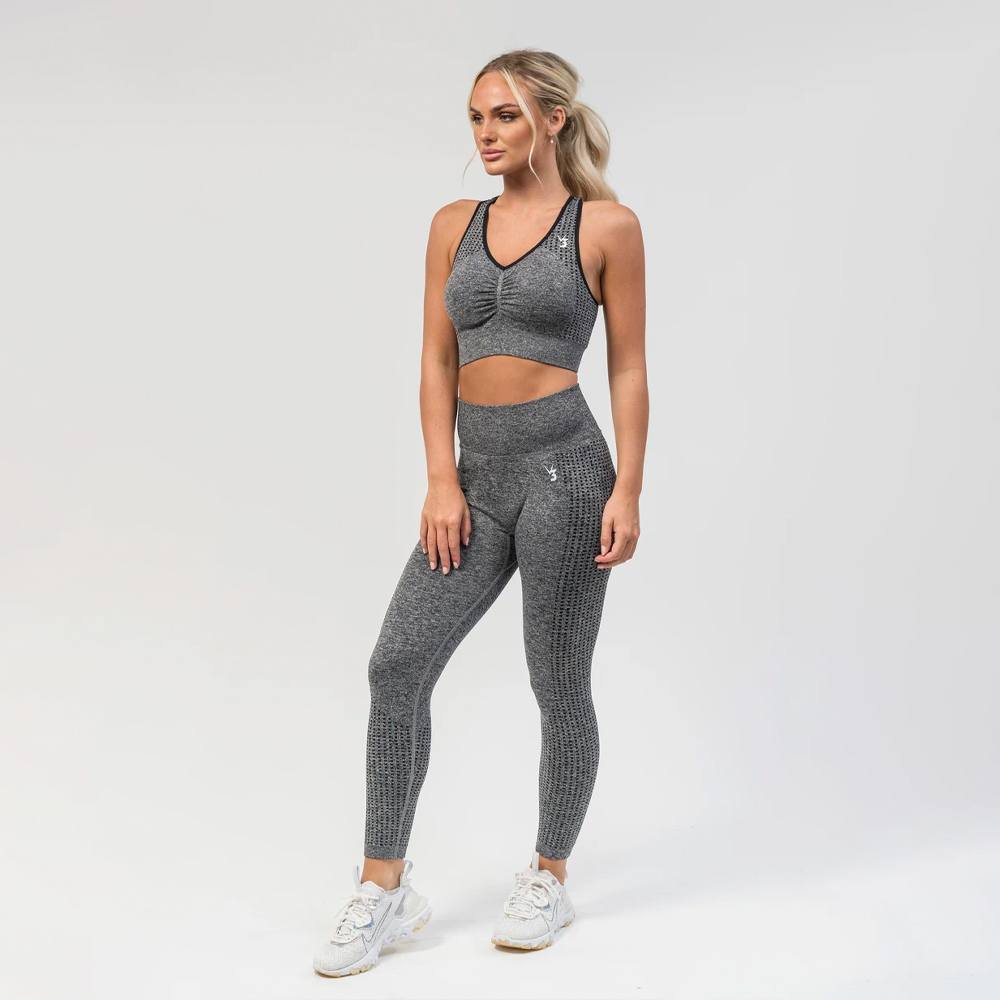 V3 Apparel Empower Seamless Scrunch Sports Bra – Dark Grey Marl - Image 5