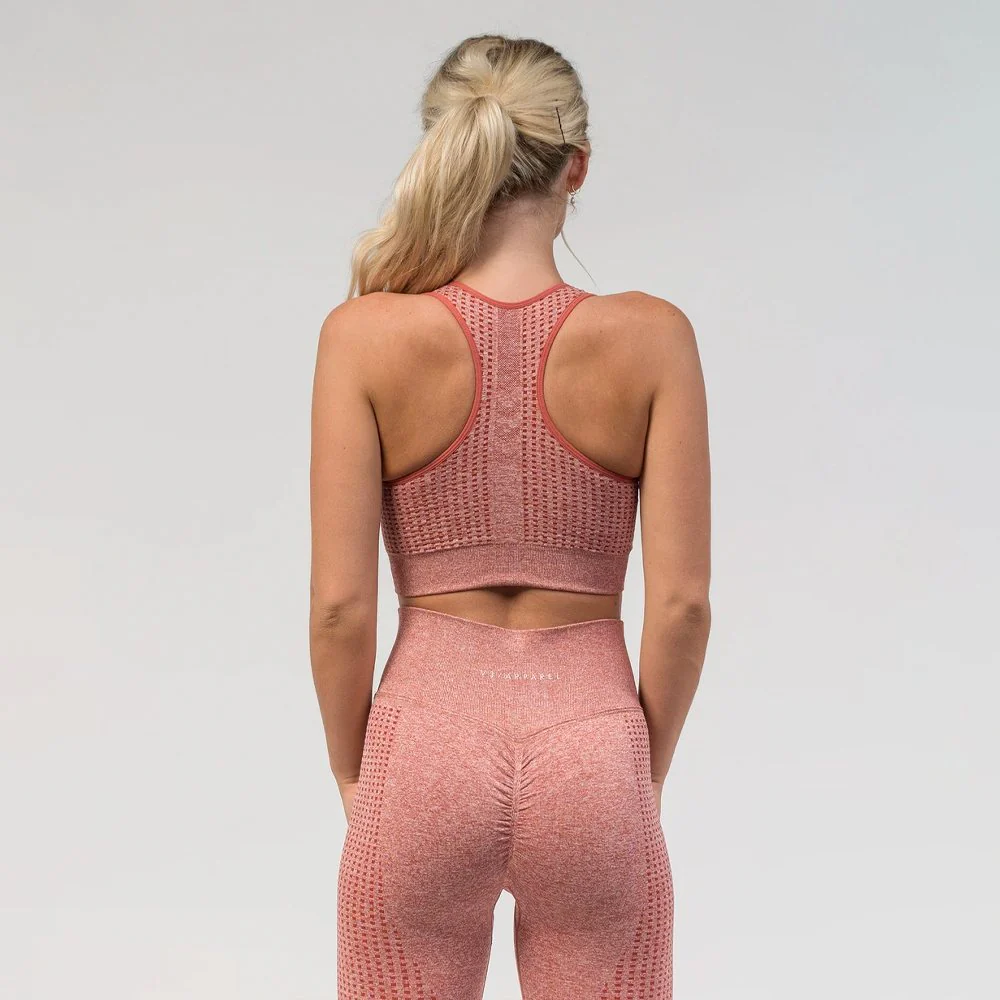 V3 Apparel Empower Seamless Scrunch Sports Bra – Pink Marl - Image 2