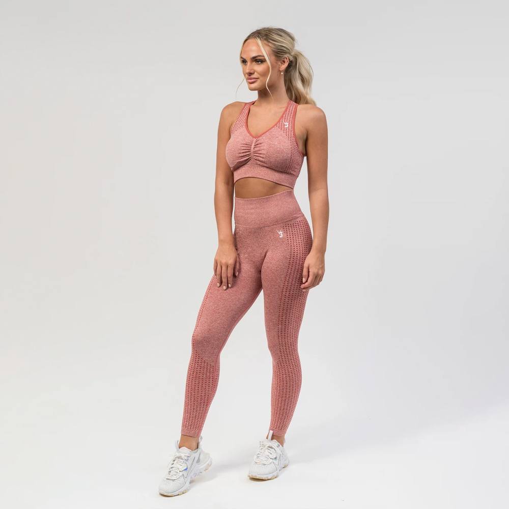 V3 Apparel Empower Seamless Scrunch Sports Bra – Pink Marl - Image 5