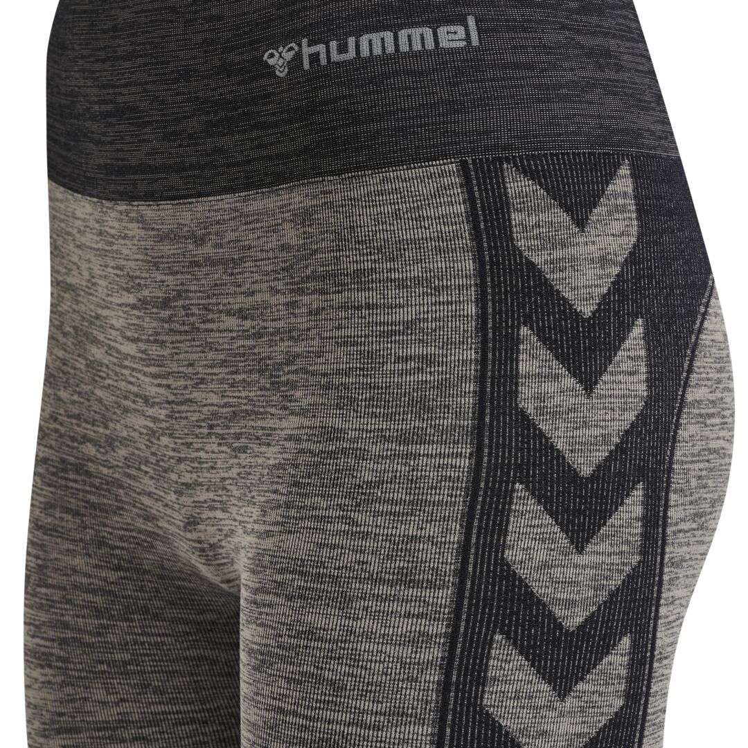 Hummel CLEA Seamless Mid Waist Tights – Chateau Gray/Black Melange - Image 4