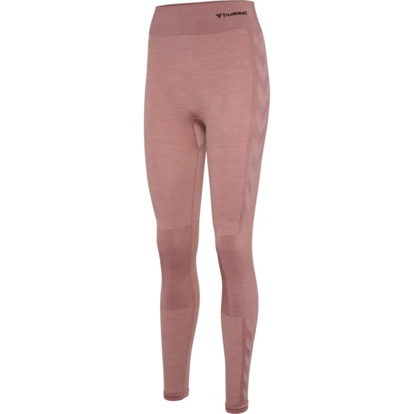 Hummel CLEA Seamless Mid Waist Tights – Woodrose/Rose Taupe Melange - Image 4