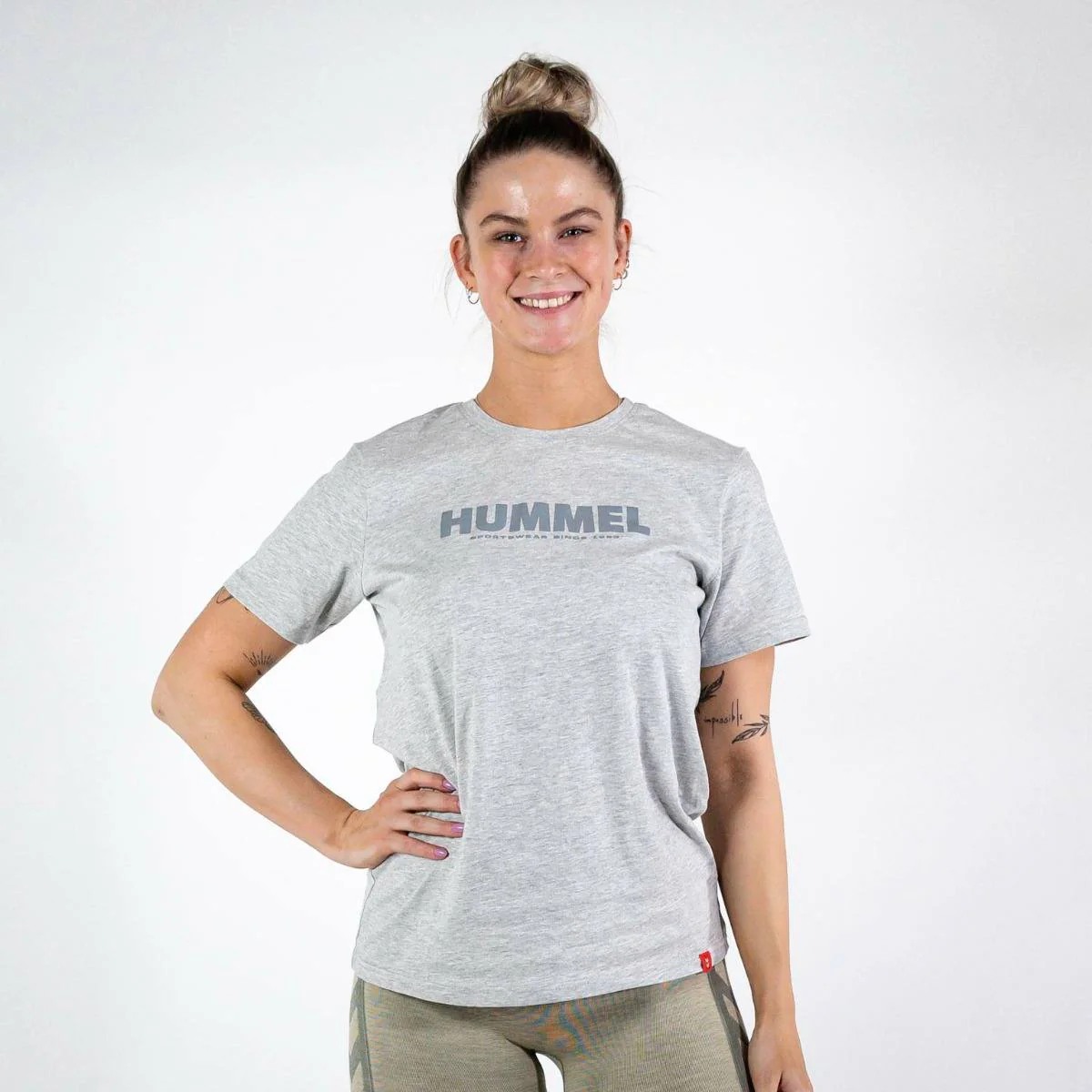 Hummel LEGACY T-shirt – Grey Melange - Image 2