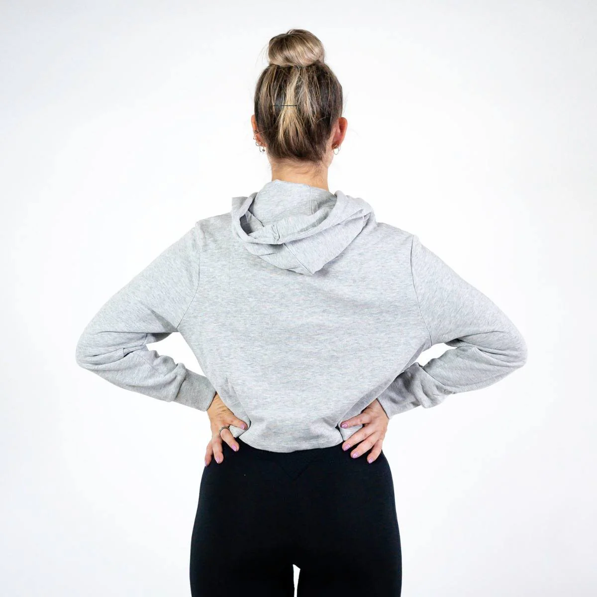Hummel LEGACY Woman Cropped Hoodie - Grey Melange - Image 3
