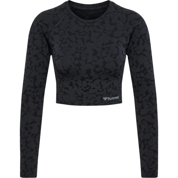 Hummel MT PI Seamless Crop T-Shirt L/S - Black - Image 3