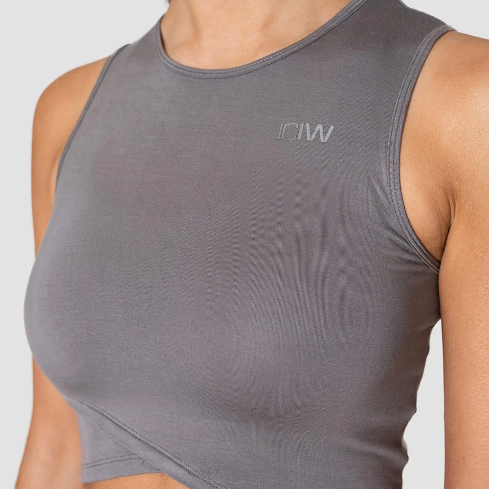 ICANIWILL Nimble Cropped Tank – Grey - Image 3