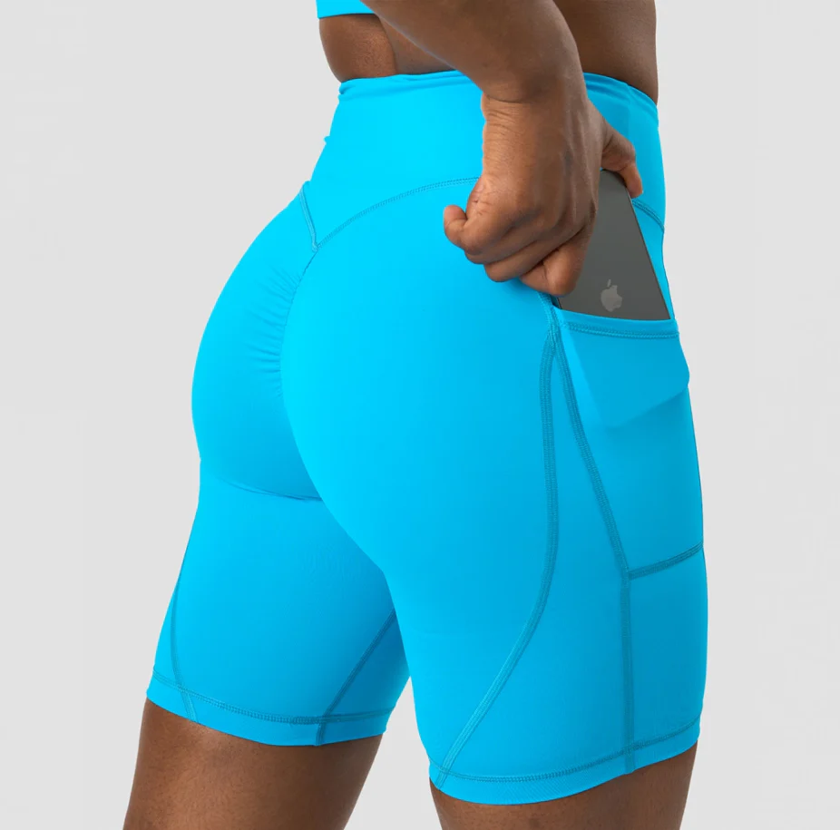 ICANIWILL Scrunch V-shape pocket biker shorts Blue - Image 3