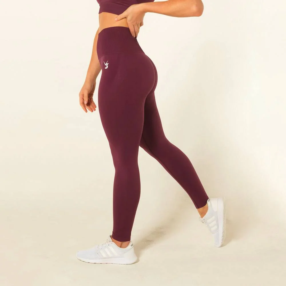 V3 Apparel Curve Seamless Leggings - Plum - Image 3