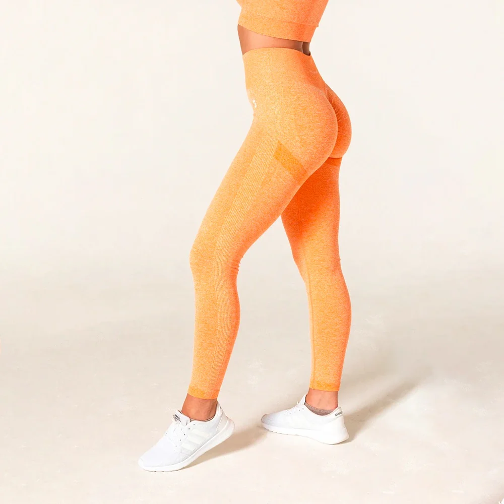 V3 Apparel Define Seamless Scrunch Leggings - Orange Marl - Image 3