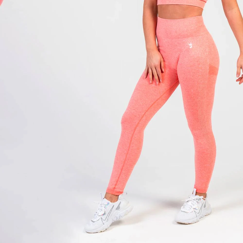 V3 Apparel Define Seamless Scrunch Leggings - Peach Marl - Image 3