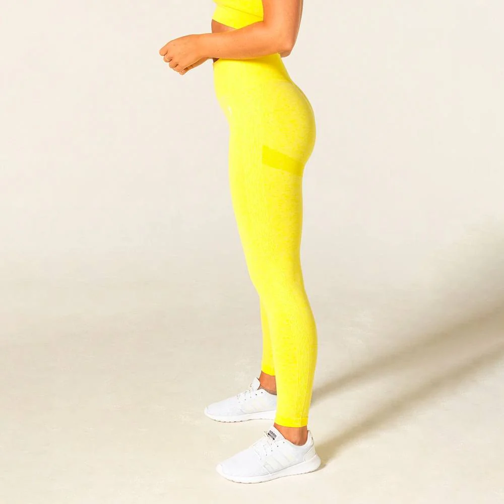 V3 Apparel Define Seamless Scrunch Leggings - Yellow Marl - Image 3