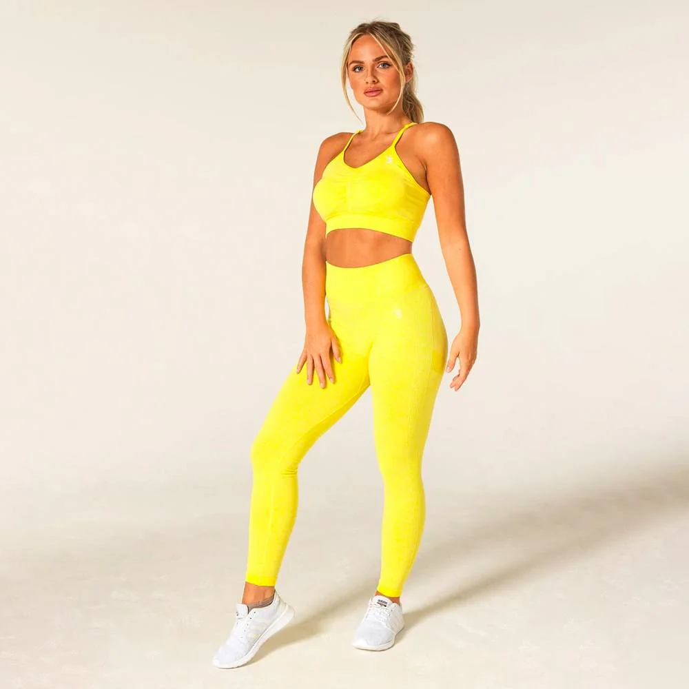 V3 Apparel Define Seamless Scrunch Leggings - Yellow Marl - Image 4