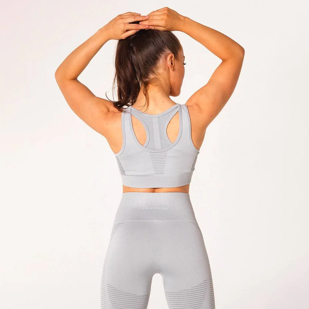 V3 Apparel Elevate Seamless Sports Bra - Grey - Image 3